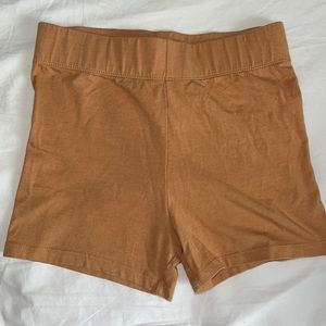 Tan biker shorts